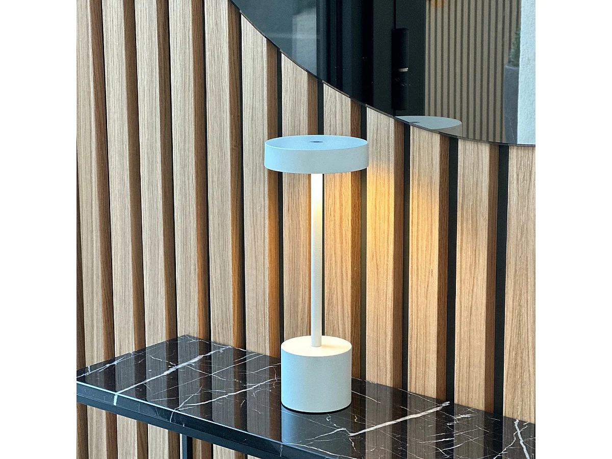 Lampe de table sans fil ROBY Blanc H30cm