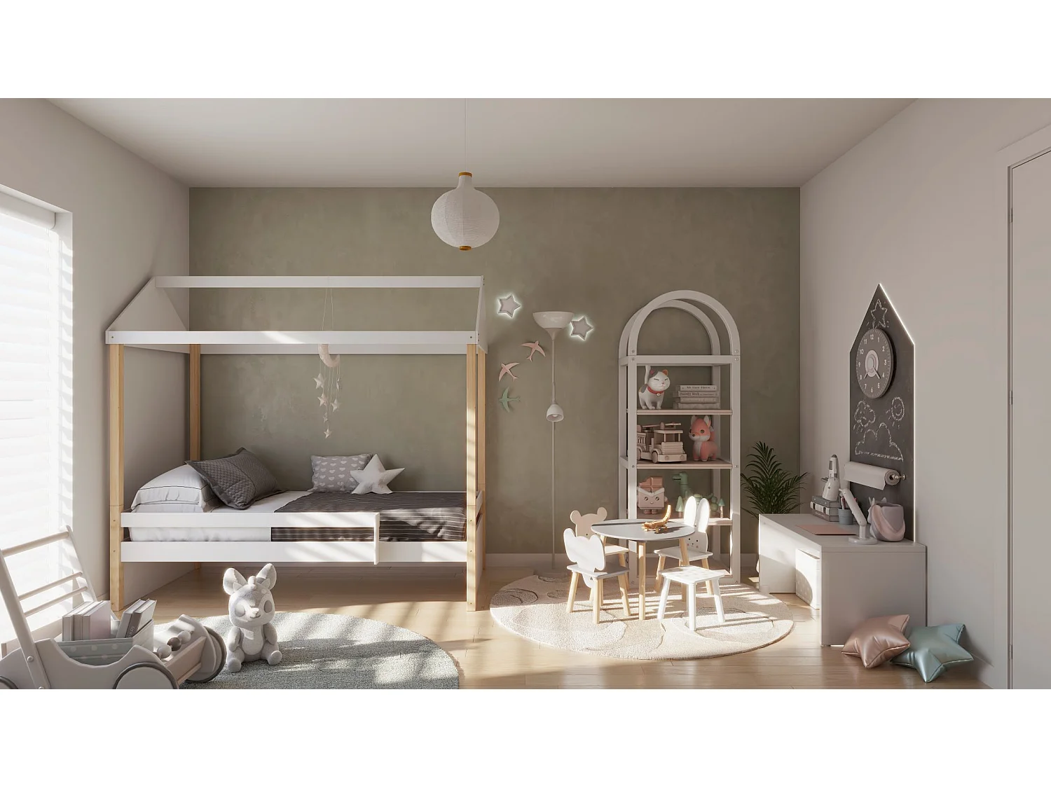 Lit de maison pour enfants pour garçons et filles.