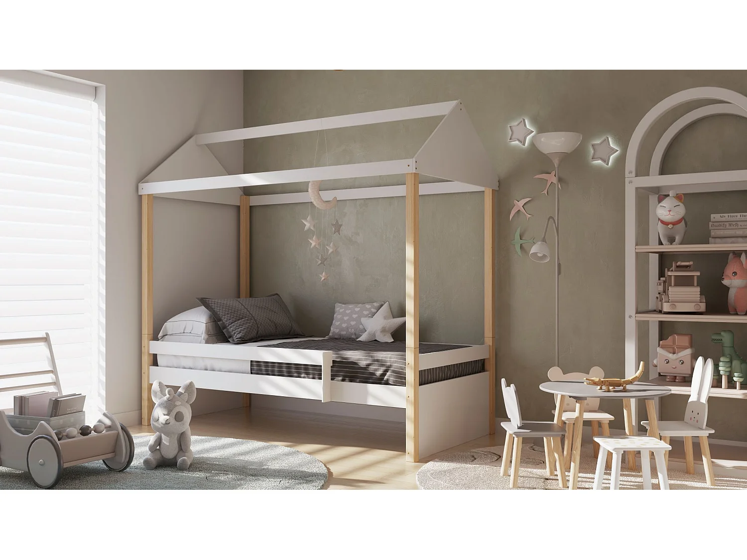 Lit de maison pour enfants pour garçons et filles.