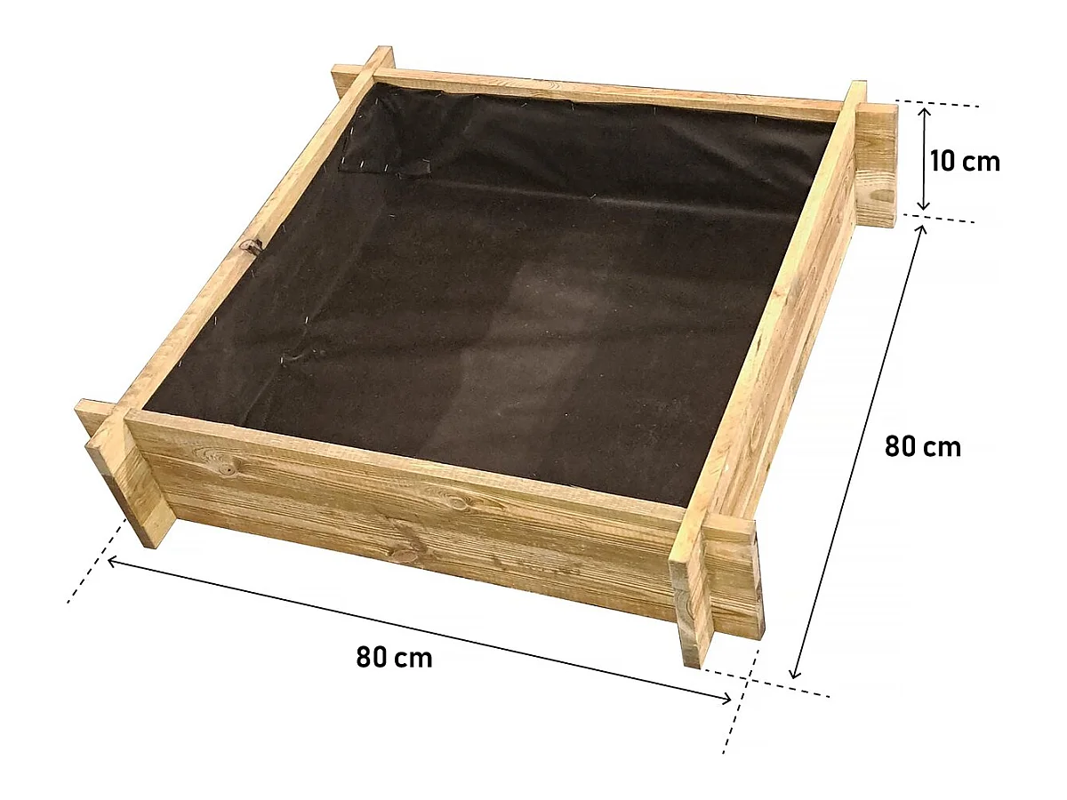 Carré potager en bois "Aneth" - 80 x 80 x 10 cm