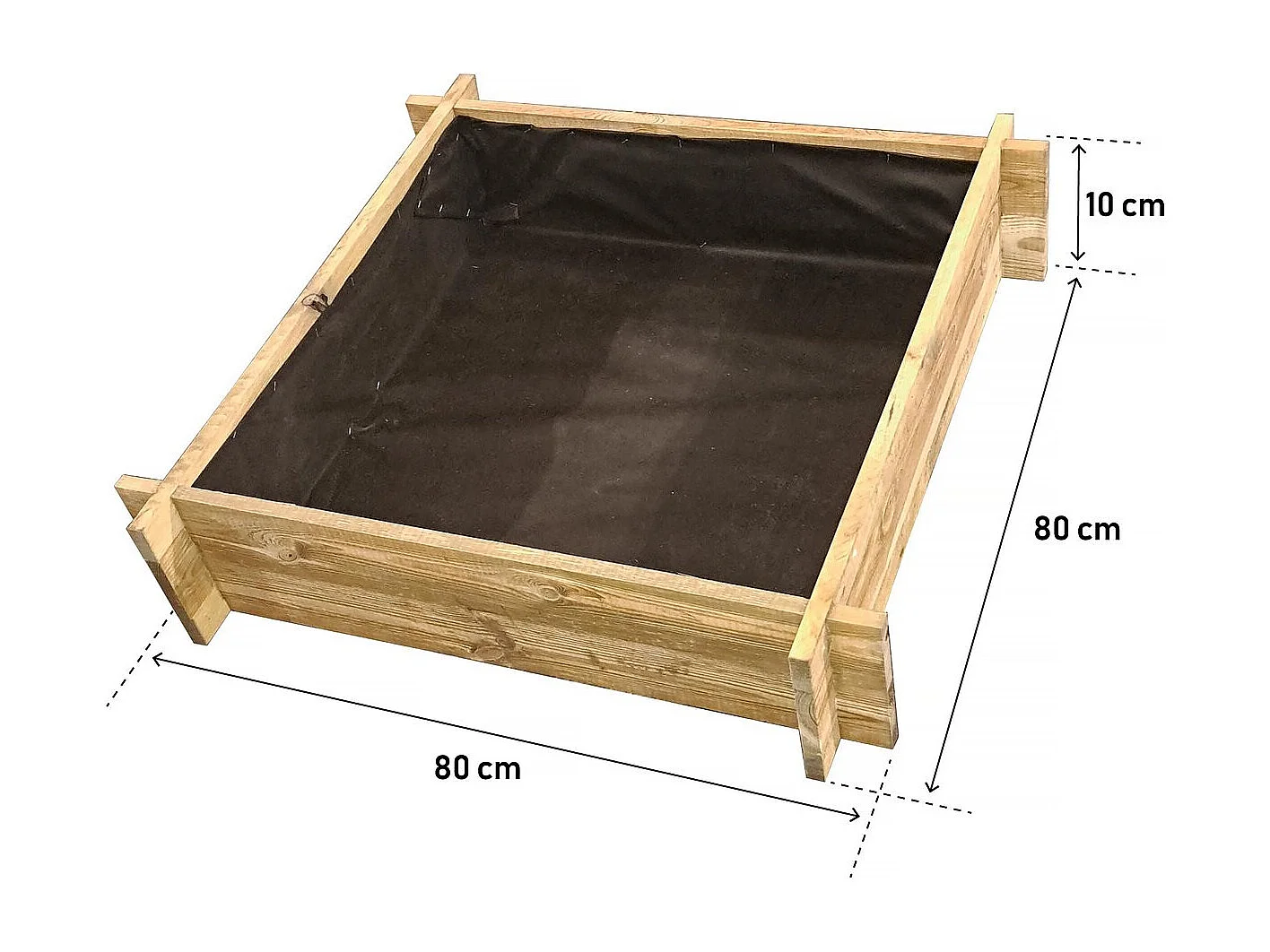 Carré potager en bois "Aneth" - 80 x 80 x 10 cm