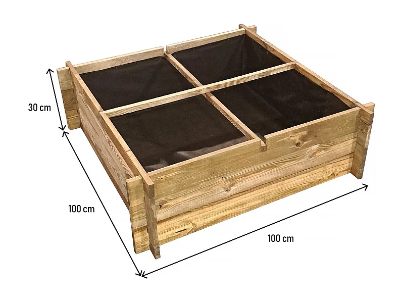 Houten moestuin "Aroma" - 100 x 100 x 30 cm