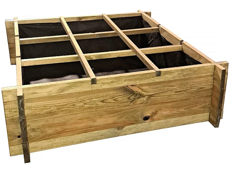 Carré potager en bois "Iris" - 90 x 90 x 28 cm