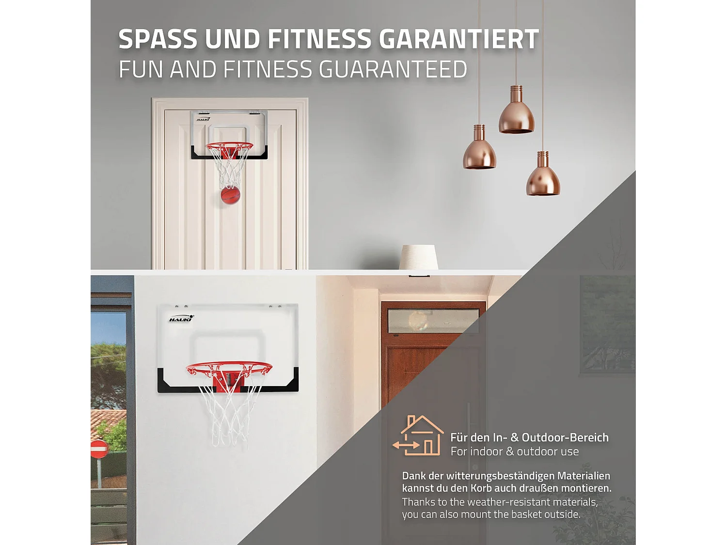 Set panier de basket rouge 58x40 cm 3 ballons pompe à balles panneau et anneau