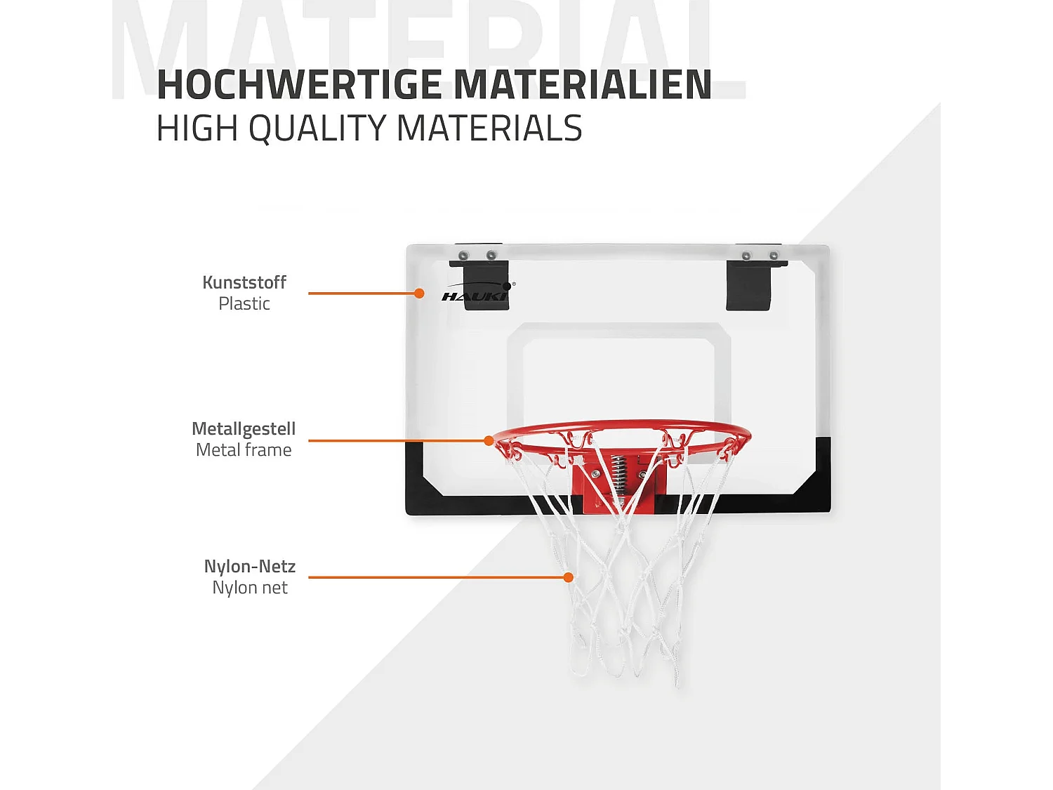 Set panier de basket rouge 58x40 cm 3 ballons pompe à balles panneau et anneau