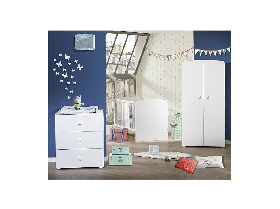 BABY PRICE New Basic Armoire Chambre bebe 2 Portes