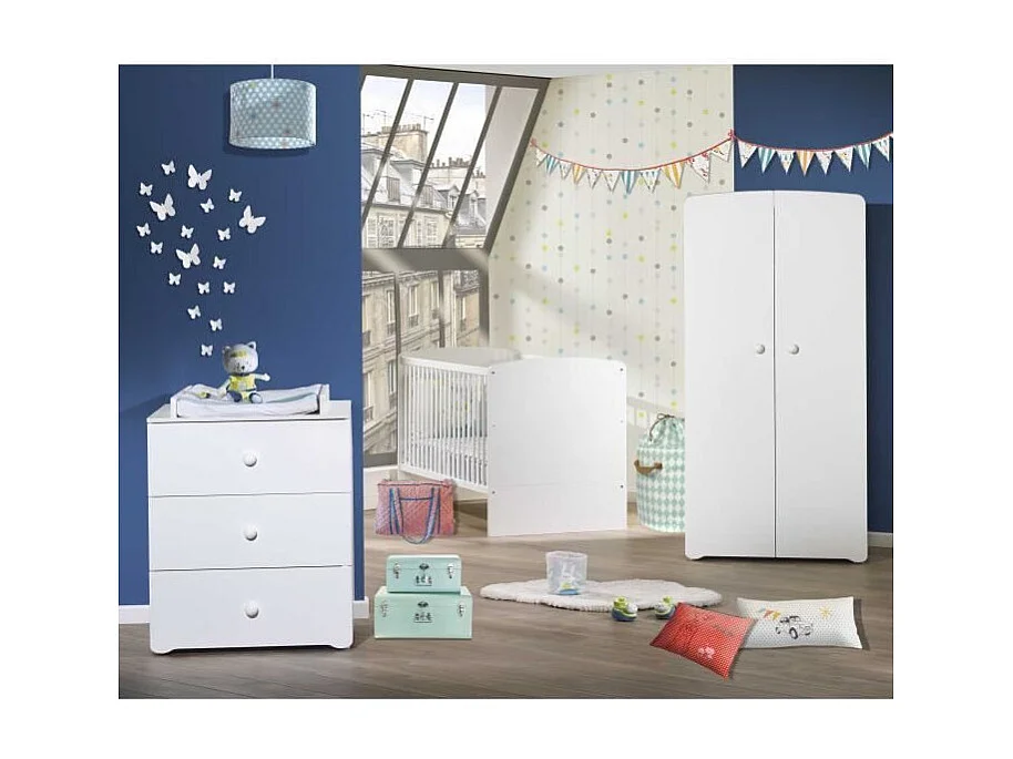 BABY PRICE New Basic Armoire Chambre bebe 2 Portes