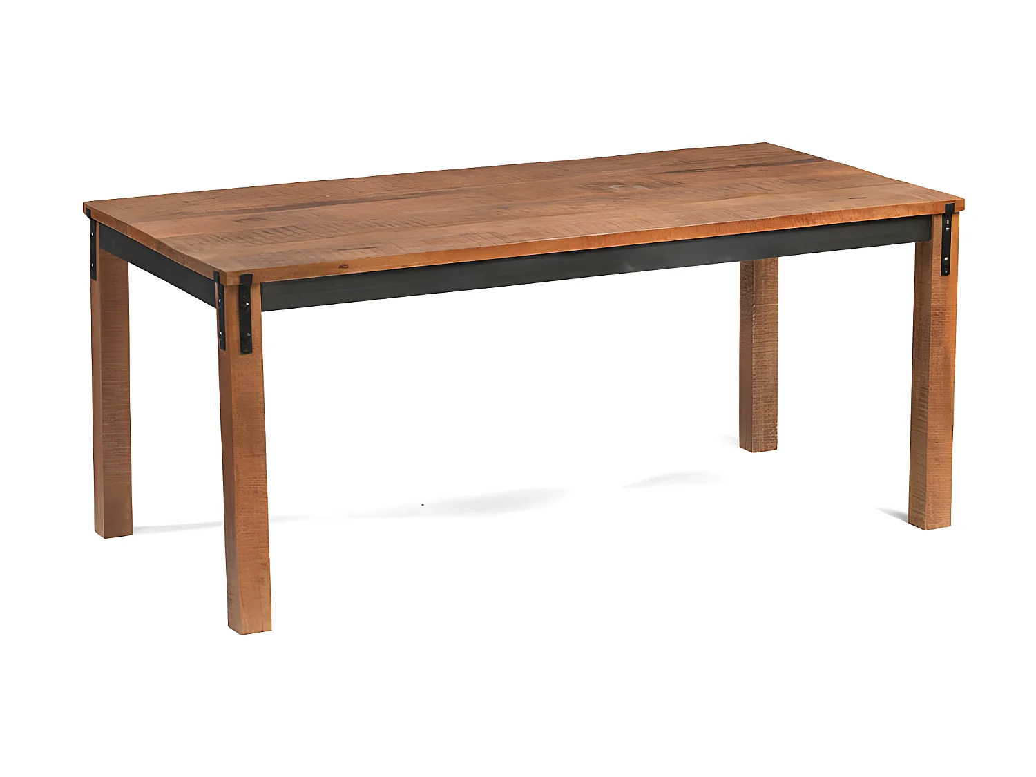 Table 180 cm bois de manguier et métal vieilli style industriel - RUST