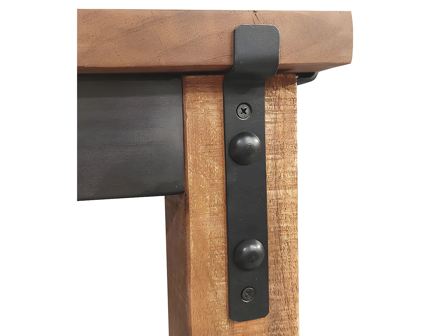 Table 180 cm bois de manguier et métal vieilli style industriel - RUST