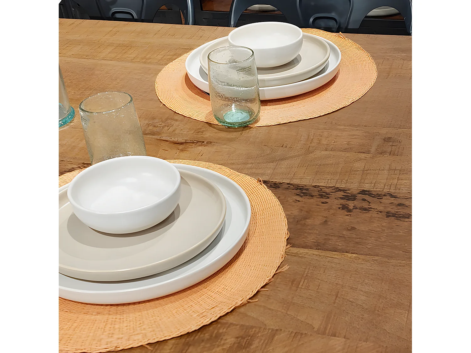 Table 180 cm bois de manguier et métal vieilli style industriel - RUST