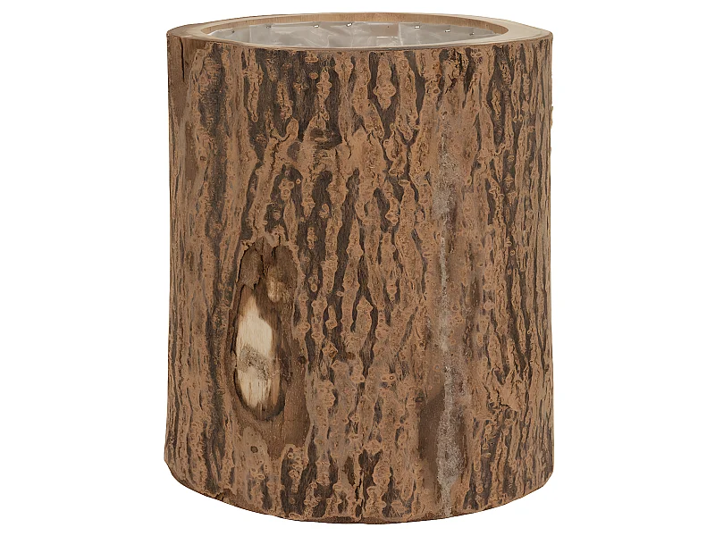 Cache-Pot Rond en Bois "Berk" 32cm Naturel