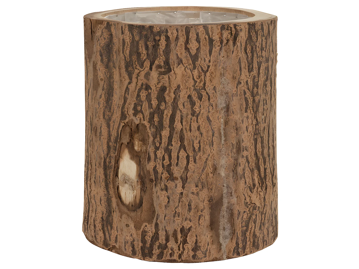 Cache-Pot Rond en Bois "Berk" 32cm Naturel