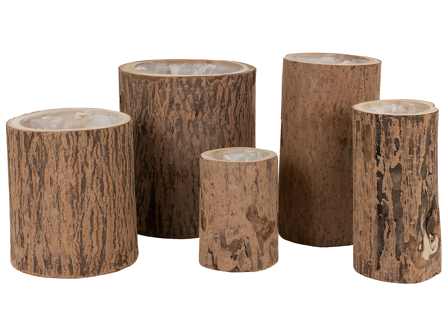 Cache-Pot Rond en Bois "Berk" 32cm Naturel