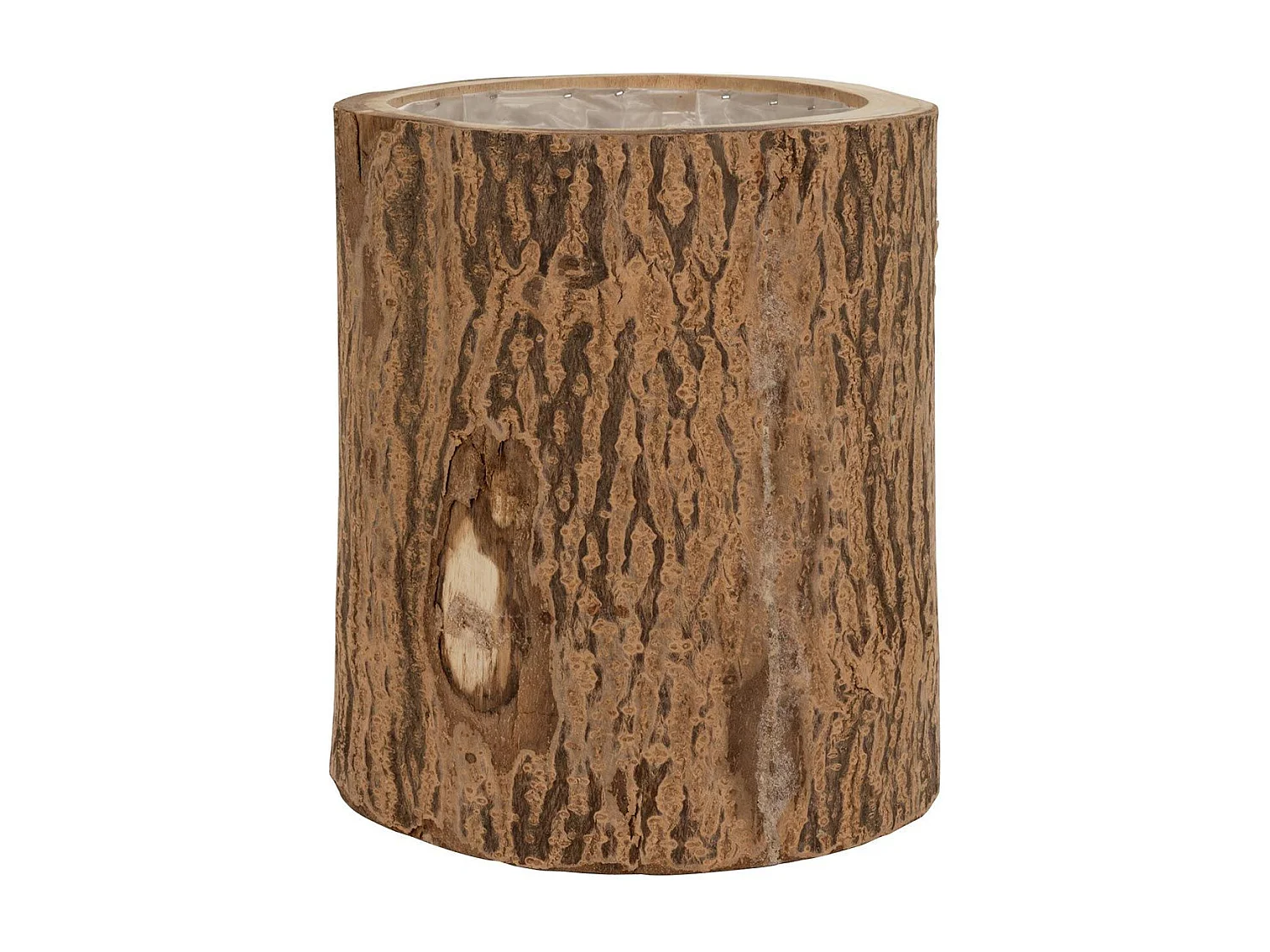 Cache-Pot Rond en Bois "Berk" 32cm Naturel