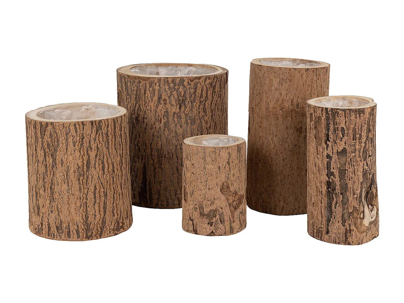 Cache-Pot Rond en Bois "Berk" 32cm Naturel