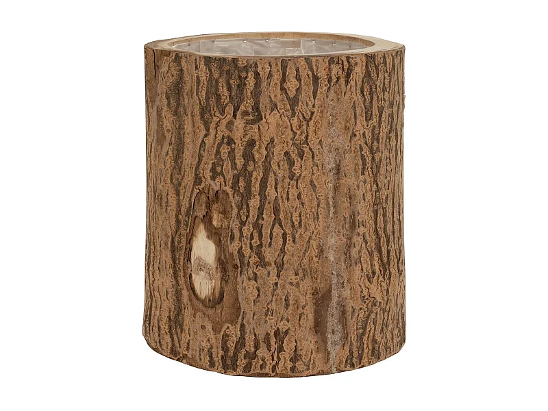 Cache-Pot Rond en Bois "Berk" 32cm Naturel