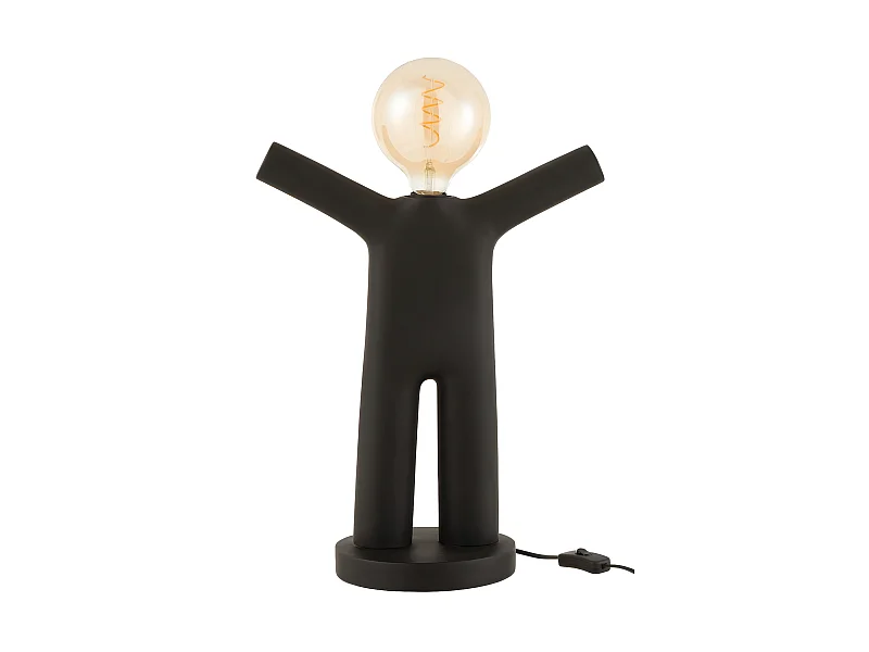 Lampe à Poser Déco "P'tit Maurice" 44cm Noir