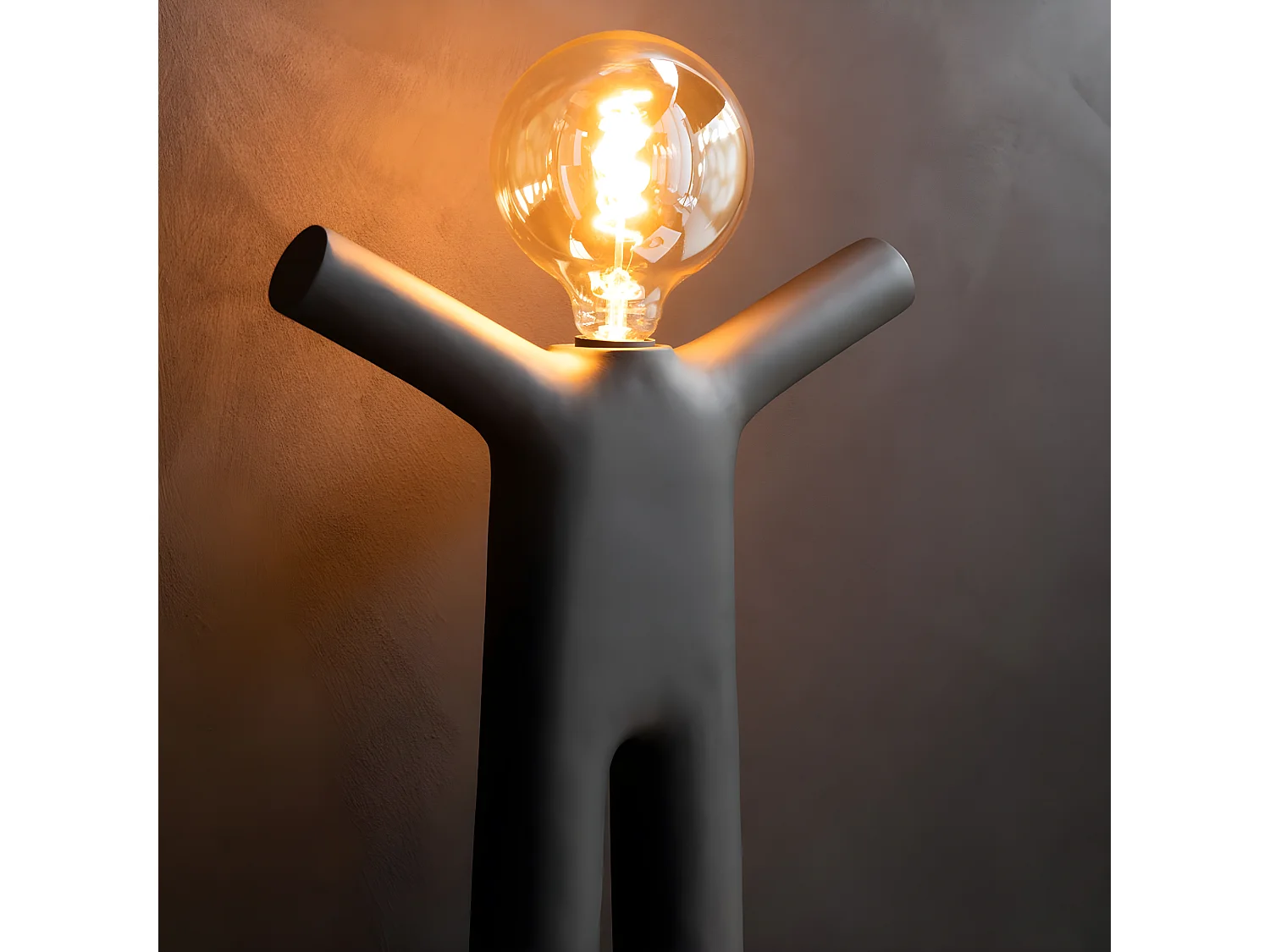 Lampe à Poser Déco "P'tit Maurice" 44cm Noir