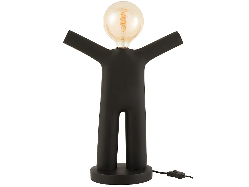 Lampe à Poser Déco "P'tit Maurice" 44cm Noir