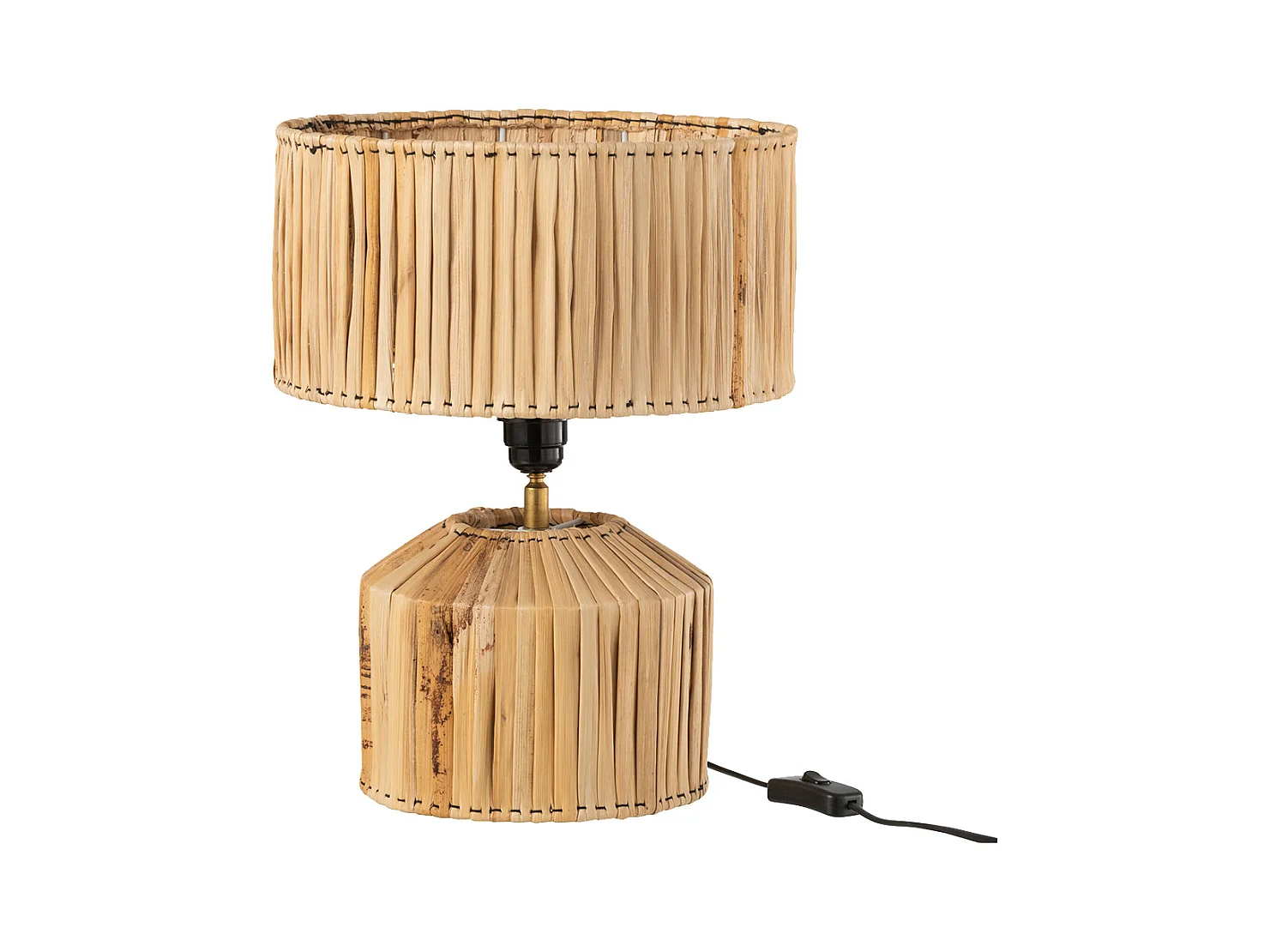 Lámpara de mesa de hoja de plátano en madera natural de 35x35x31 cm