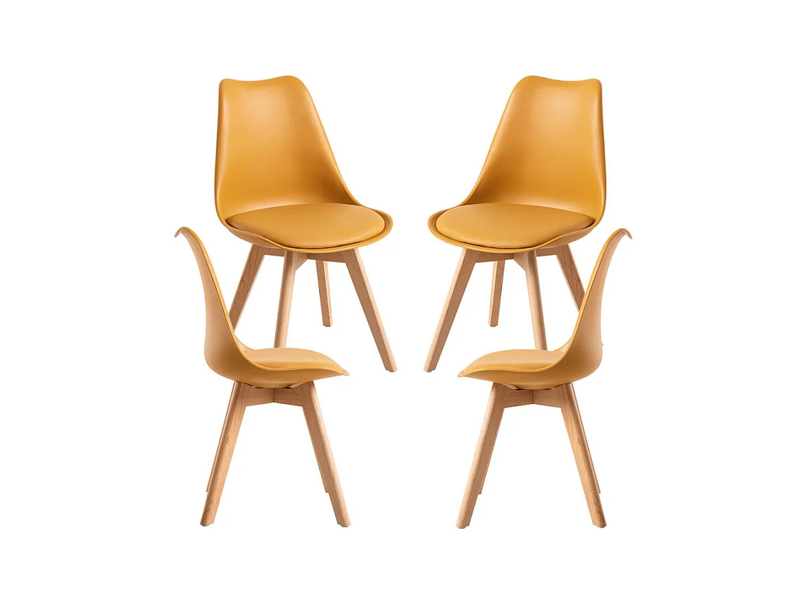 Packs Sillas Comedor - Pack 4 Sillas Synk Basic - Mostaza