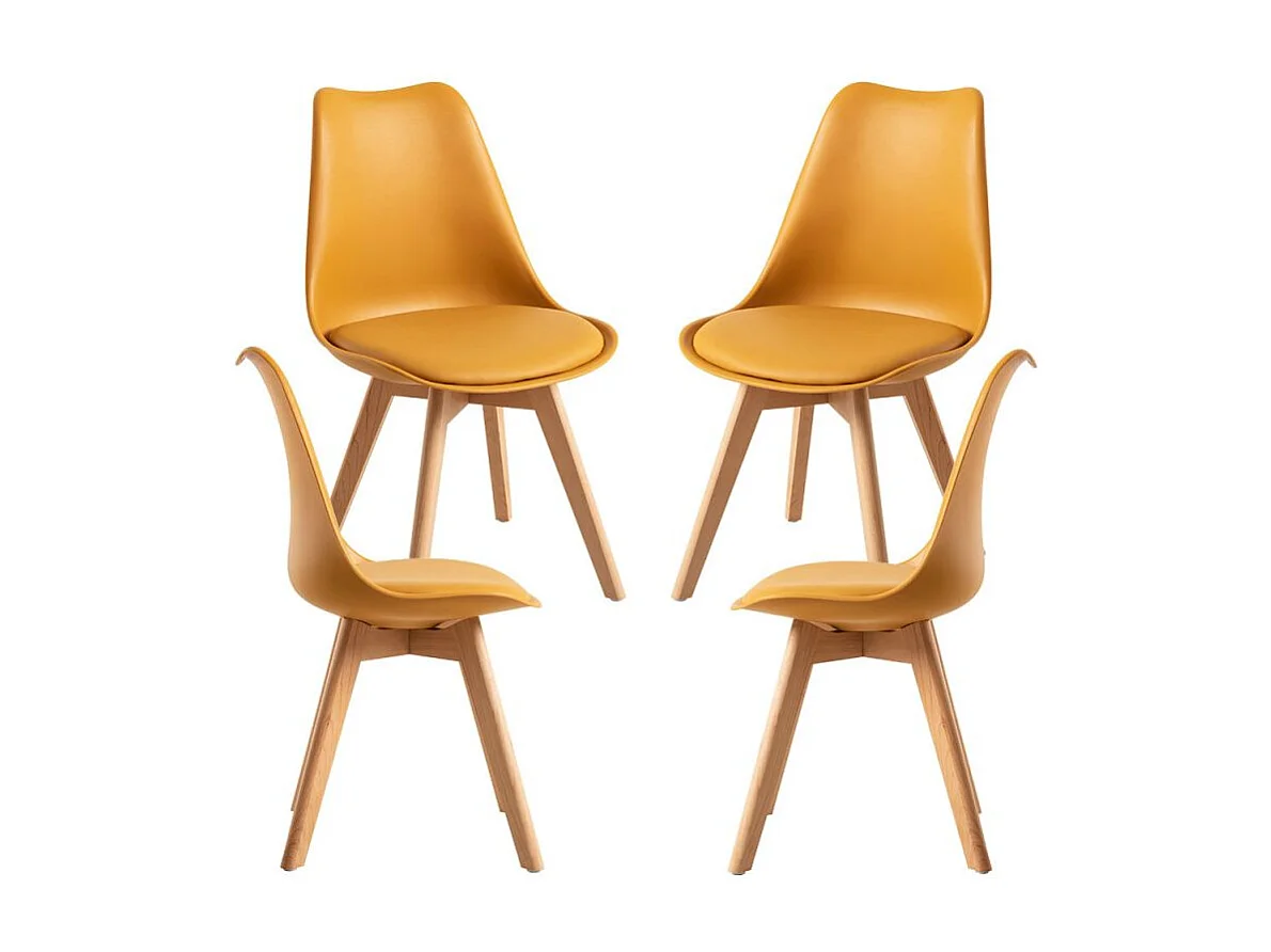 Packs Sillas Comedor - Pack 4 Sillas Synk Basic - Mostaza