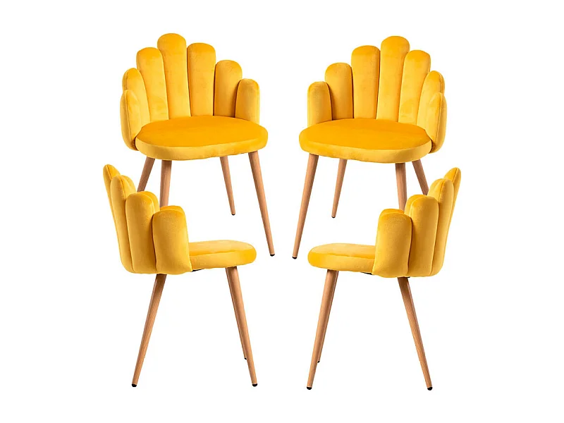 Packs Sillas Comedor - Pack 4 Sillas Hand Terciopelo - Amarillo
