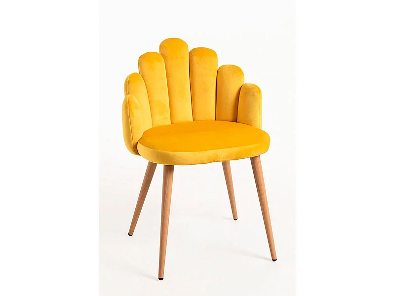 Packs Sillas Comedor - Pack 4 Sillas Hand Terciopelo - Amarillo