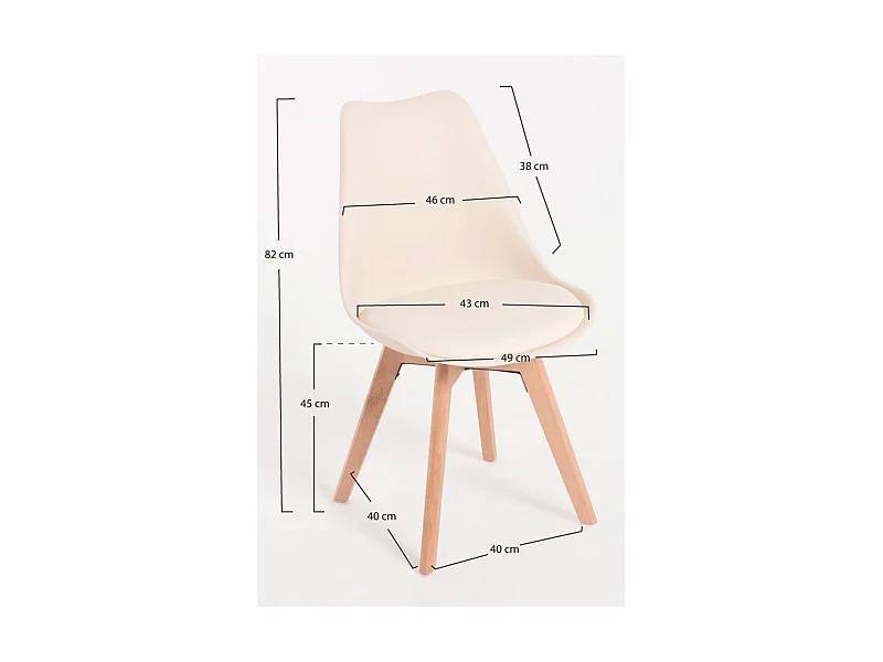 Packs Sillas Comedor - Pack 4 Sillas Synk Basic - Crema