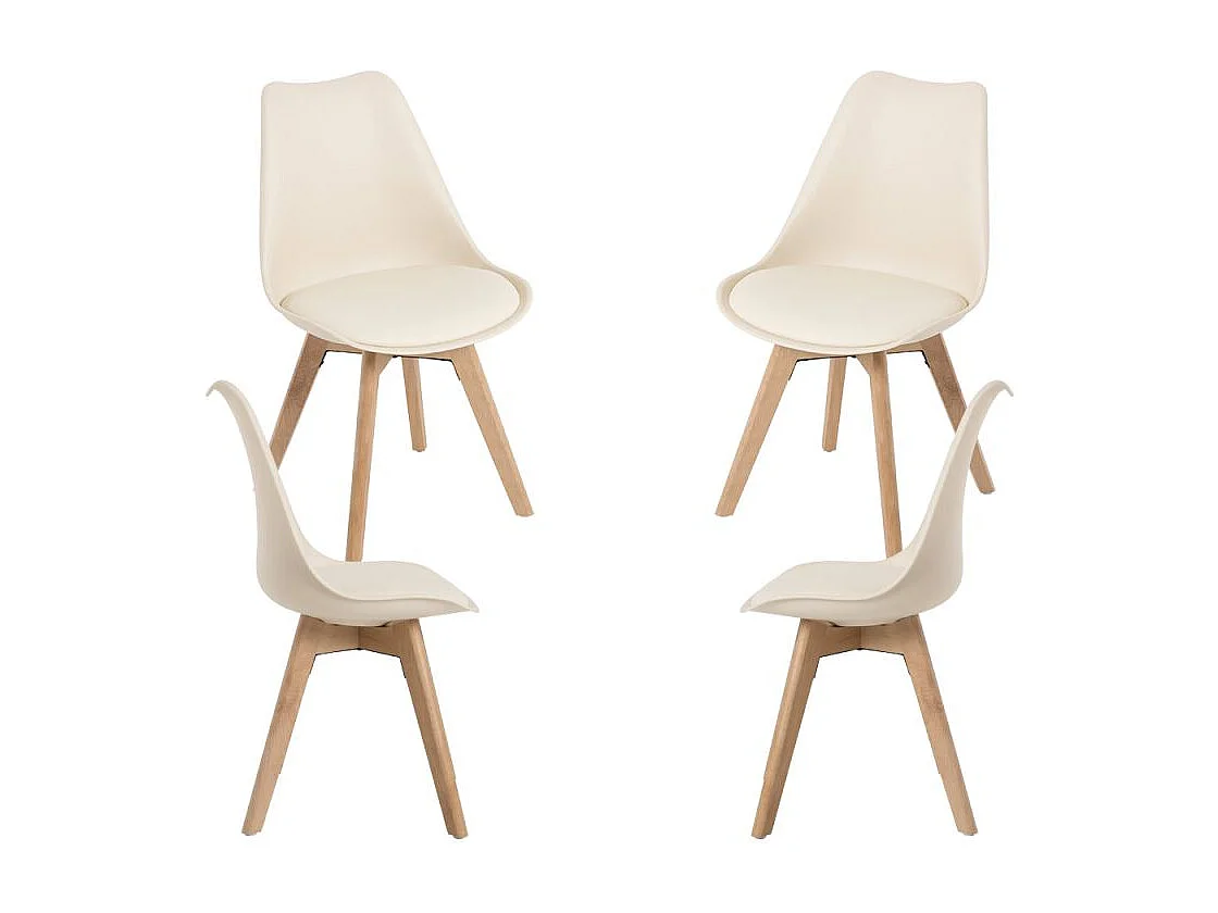 Packs Sillas Comedor - Pack 4 Sillas Synk Basic - Crema