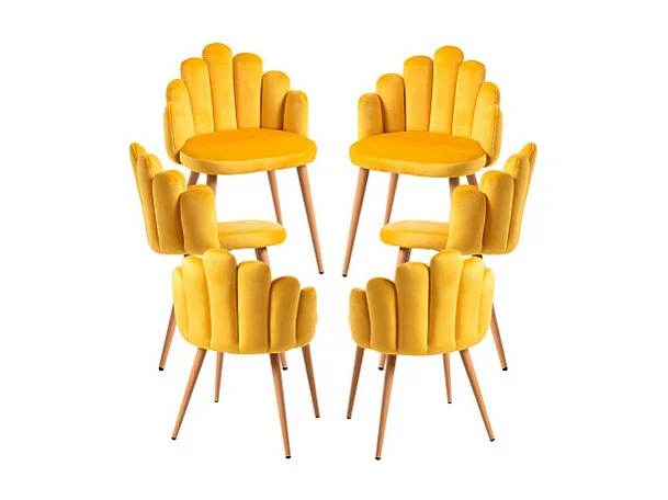 Packs Sillas Comedor - Pack 6 Sillas Hand Terciopelo - Amarillo