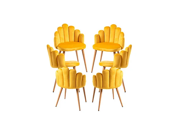 Packs Sillas Comedor - Pack 6 Sillas Hand Terciopelo - Amarillo