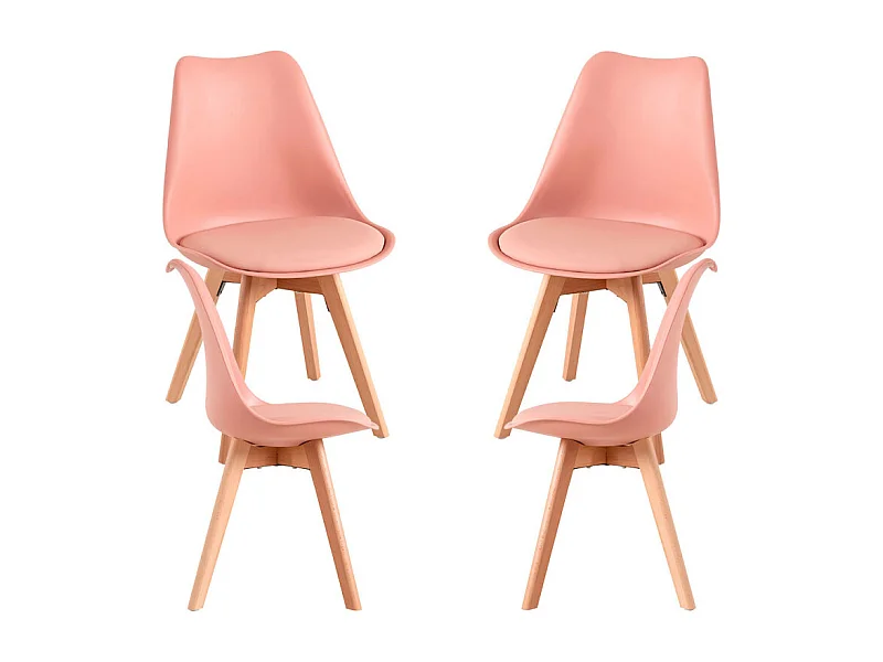 Packs Sillas Comedor - Pack 4 Sillas Synk Basic - Rosa Avellana
