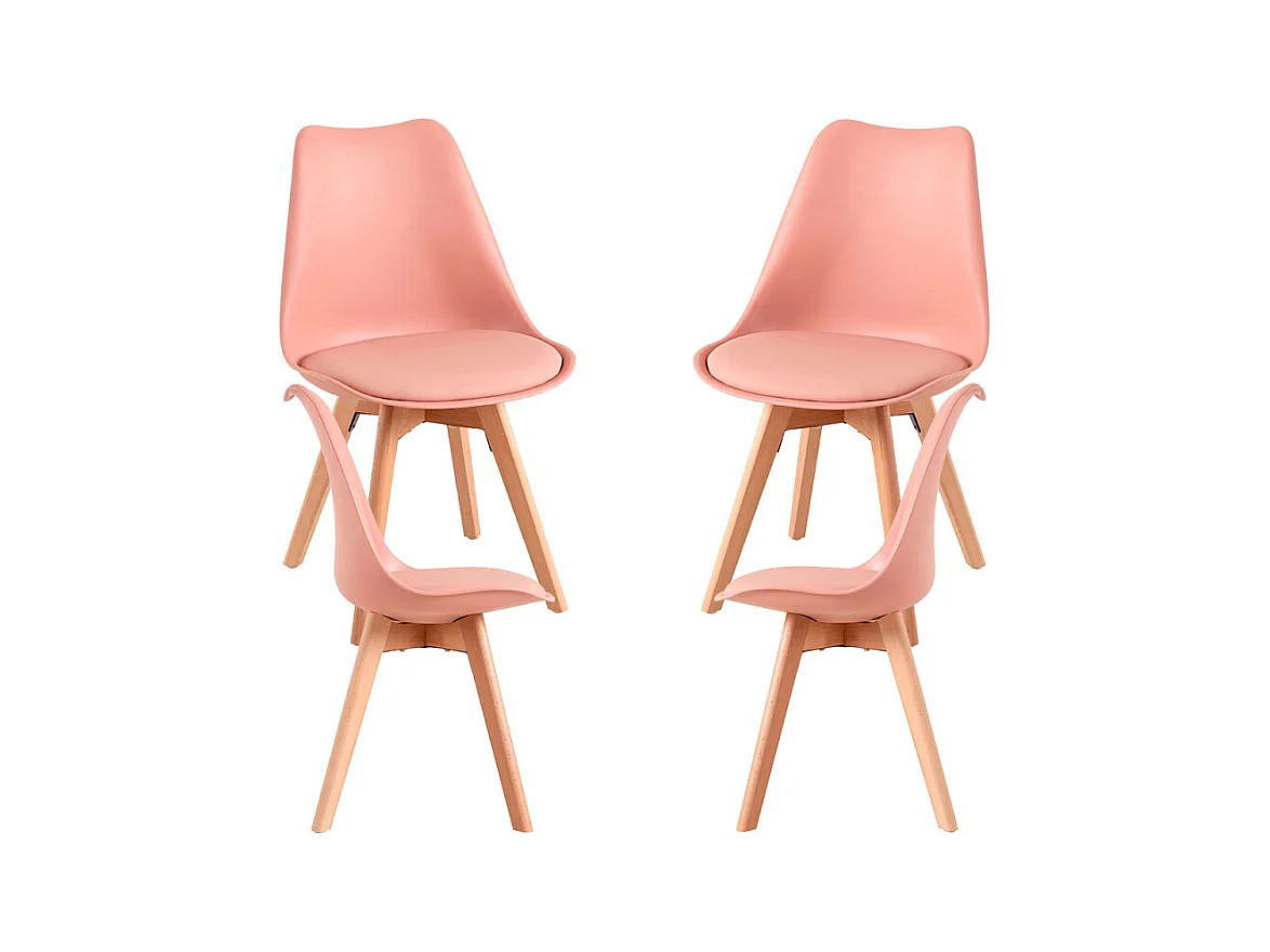 Packs Sillas Comedor - Pack 4 Sillas Synk Basic - Rosa Avellana