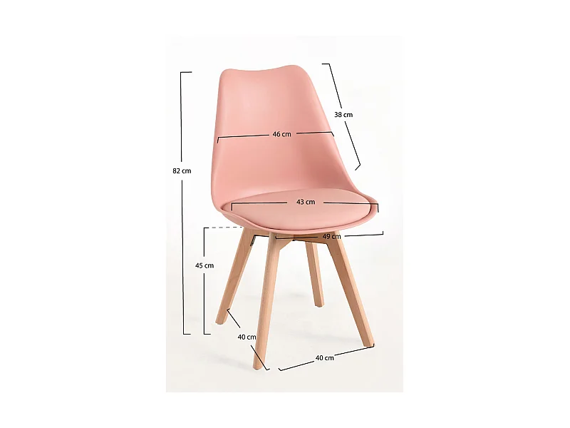 Packs Sillas Comedor - Pack 4 Sillas Synk Basic - Rosa Avellana