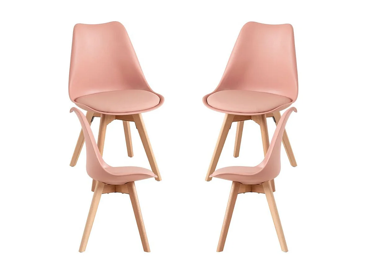 Packs Sillas Comedor - Pack 4 Sillas Synk Basic - Rosa Avellana