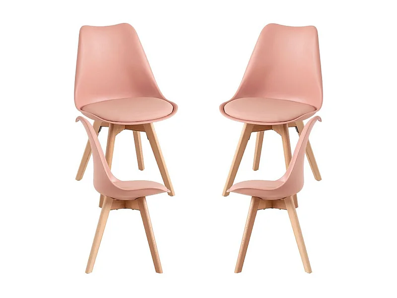 Packs Sillas Comedor - Pack 4 Sillas Synk Basic - Rosa Avellana