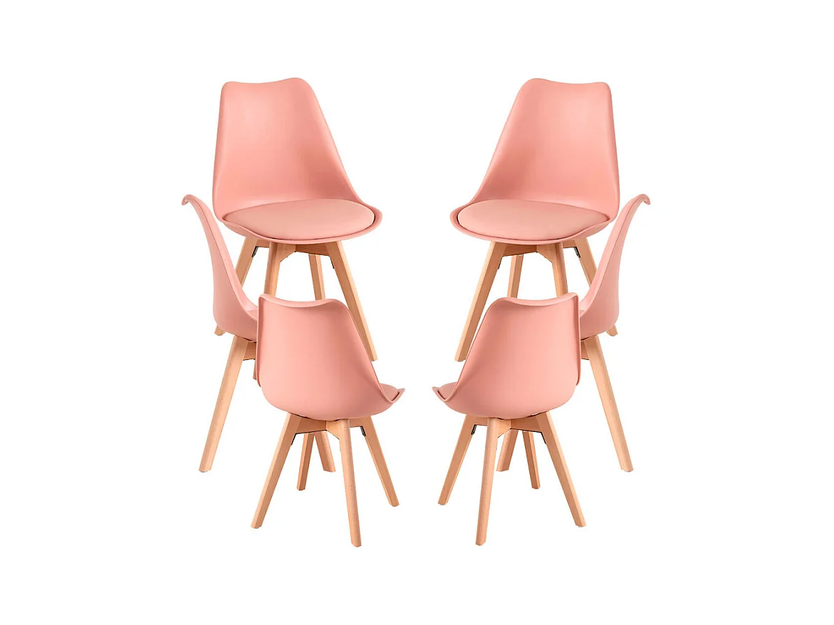 Packs Sillas Comedor - Pack 6 Sillas Synk Basic - Rosa Avellana