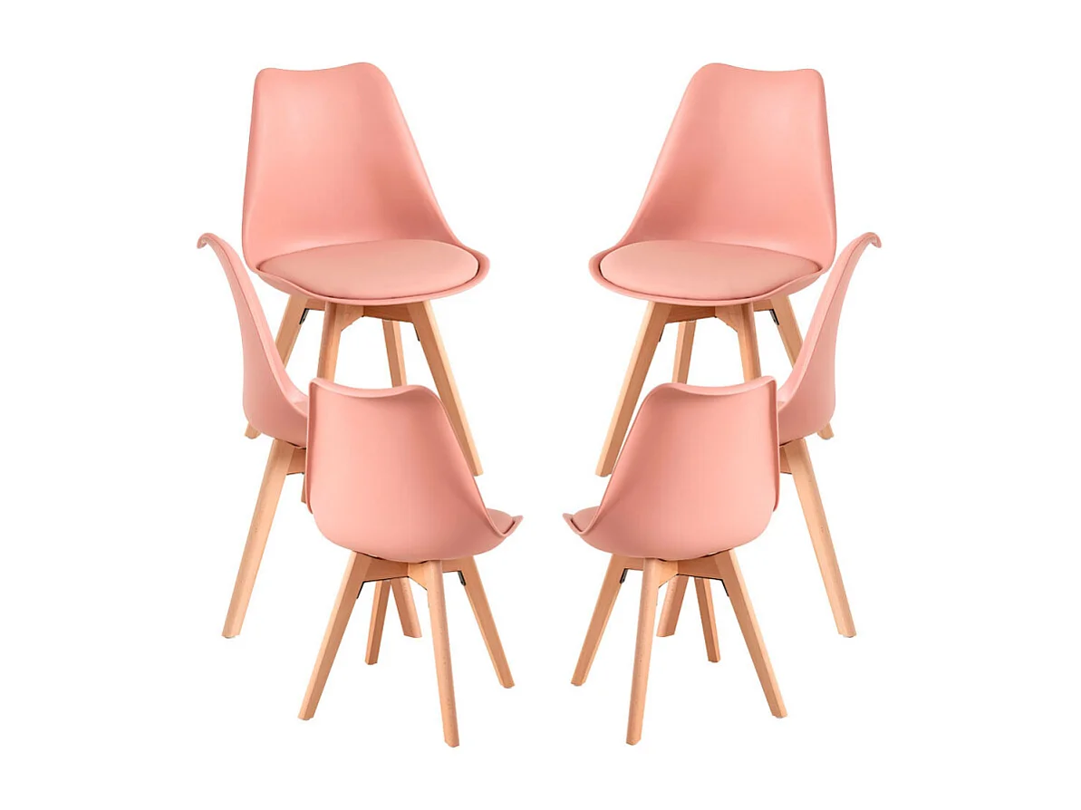 Packs Sillas Comedor - Pack 6 Sillas Synk Basic - Rosa Avellana