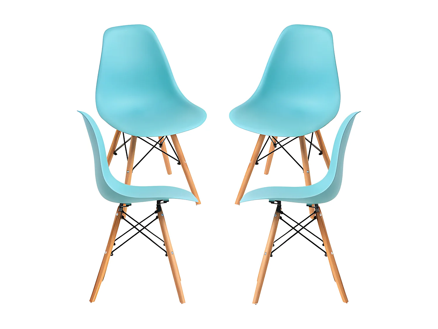 Pack 4 Sillas Tower Basic - Turquesa