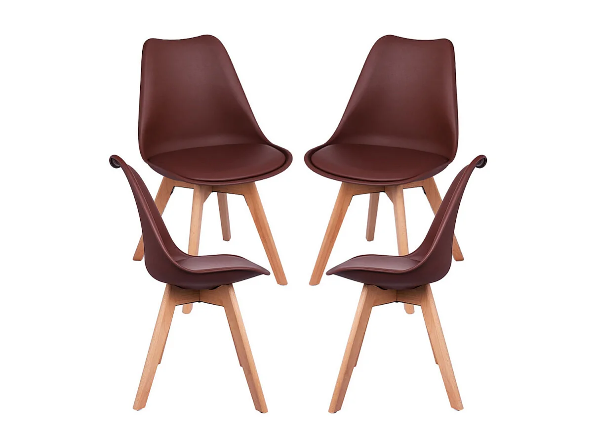 Packs Sillas Comedor - Pack 4 Sillas Synk Basic - Marrón