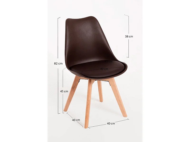 Packs Sillas Comedor - Pack 4 Sillas Synk Basic - Marrón