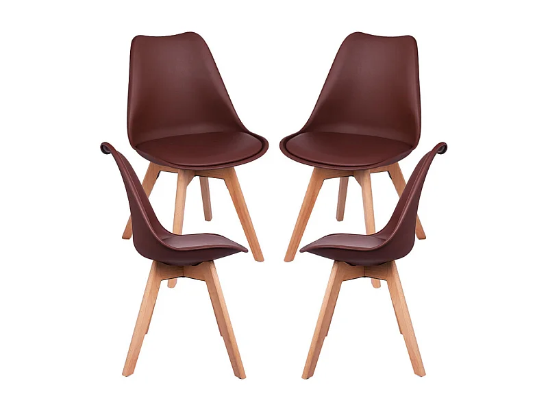 Packs Sillas Comedor - Pack 4 Sillas Synk Basic - Marrón