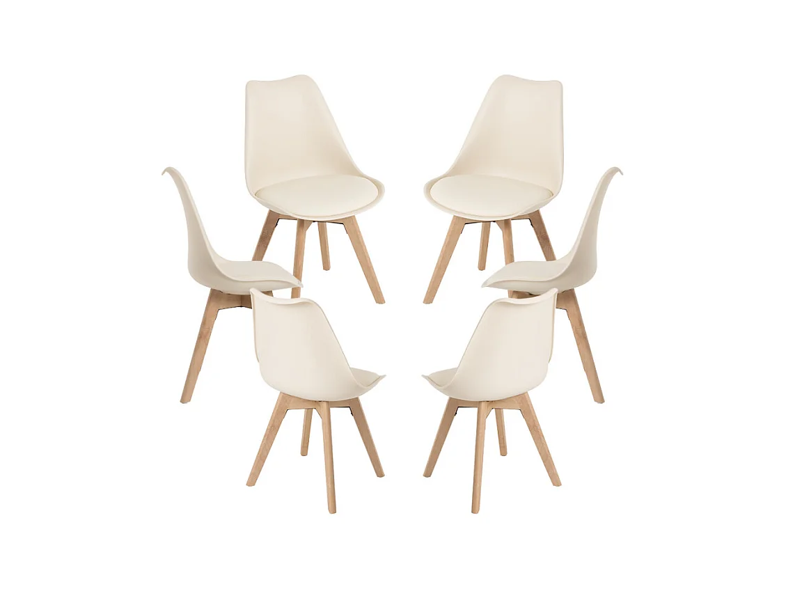 Packs Sillas Comedor - Pack 6 Sillas Synk Basic - Crema