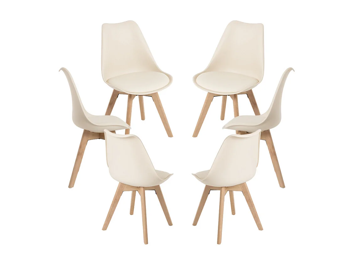 Packs Sillas Comedor - Pack 6 Sillas Synk Basic - Crema