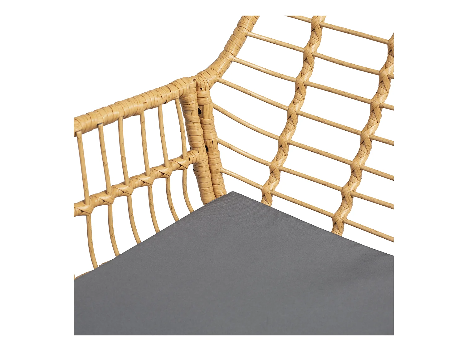 TIGA mobiliário de jardim conjunto em resina tecida 4 assentos - almofadas cinzentas