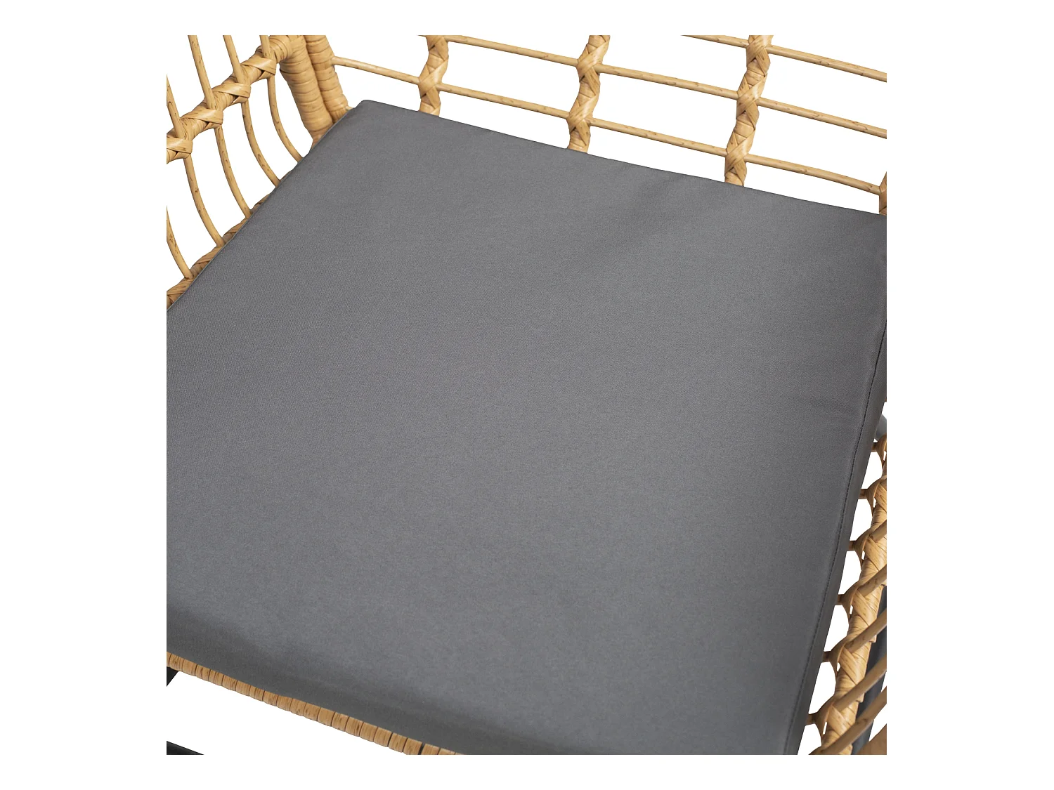 TIGA mobiliário de jardim conjunto em resina tecida 4 assentos - almofadas cinzentas