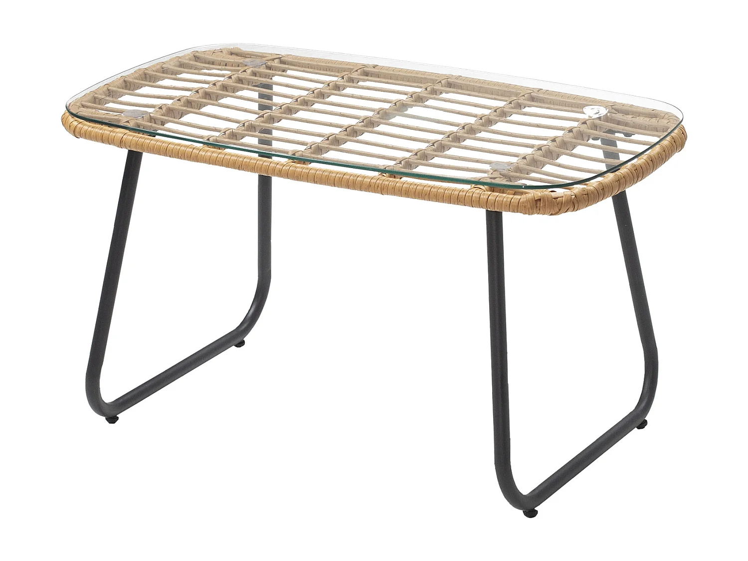 TIGA mobiliário de jardim conjunto em resina tecida 4 assentos - almofadas cinzentas