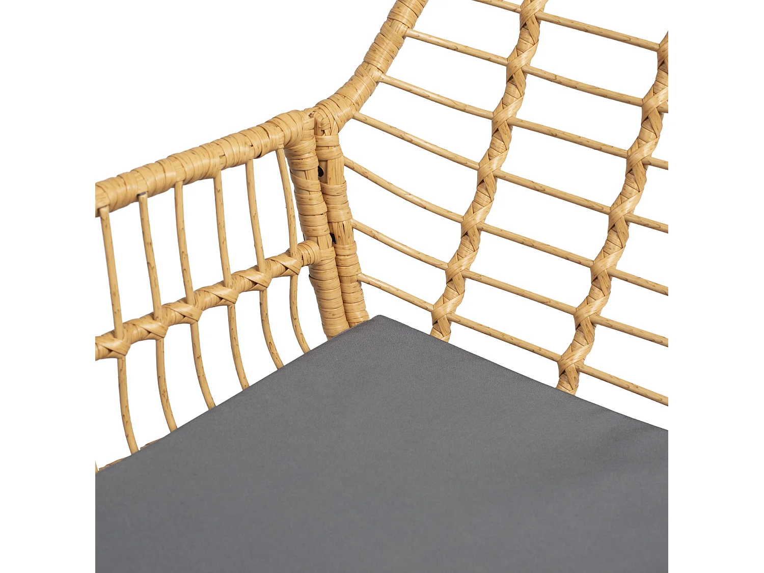 TIGA mobiliário de jardim conjunto em resina tecida 4 assentos - almofadas cinzentas