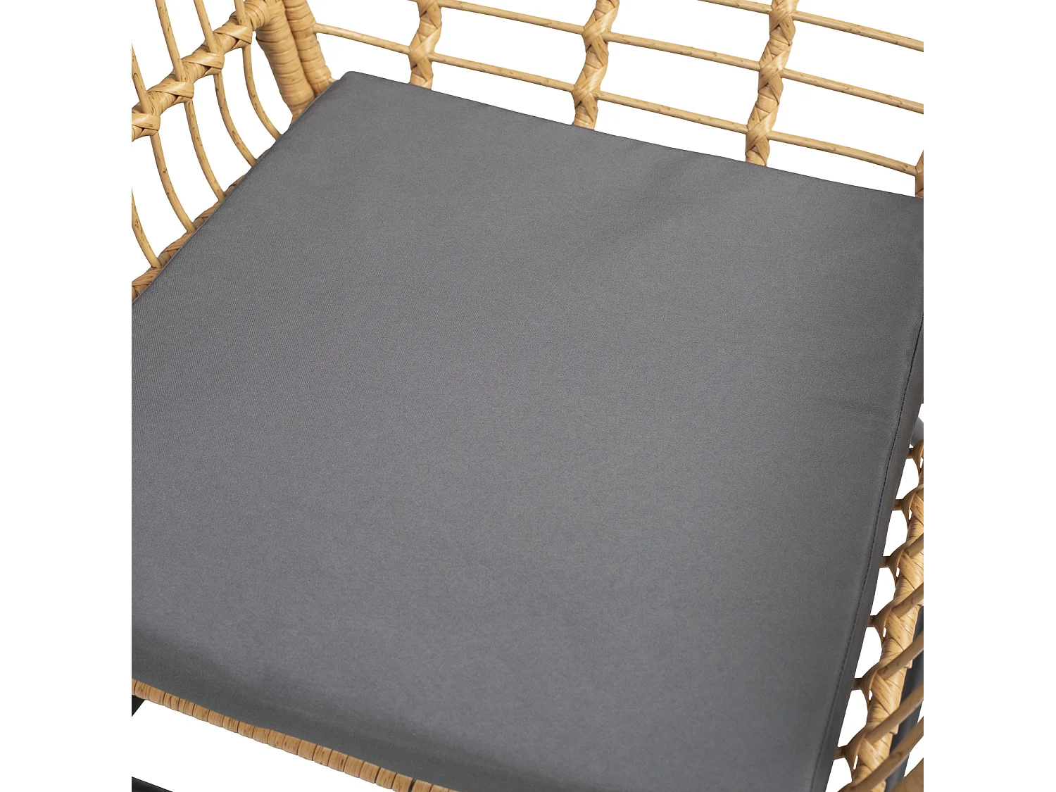 TIGA mobiliário de jardim conjunto em resina tecida 4 assentos - almofadas cinzentas